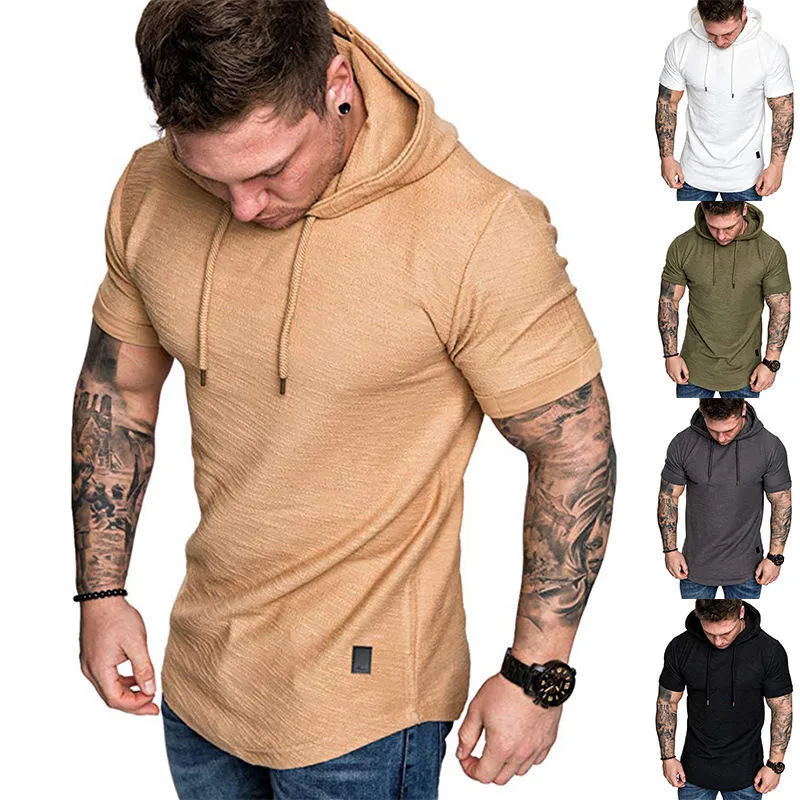Wholesale Custom Logo Blank Summer Pullover Mens Drawings Lightweight Short Sleeve Bamboo Clothing Hemp Hoodie
