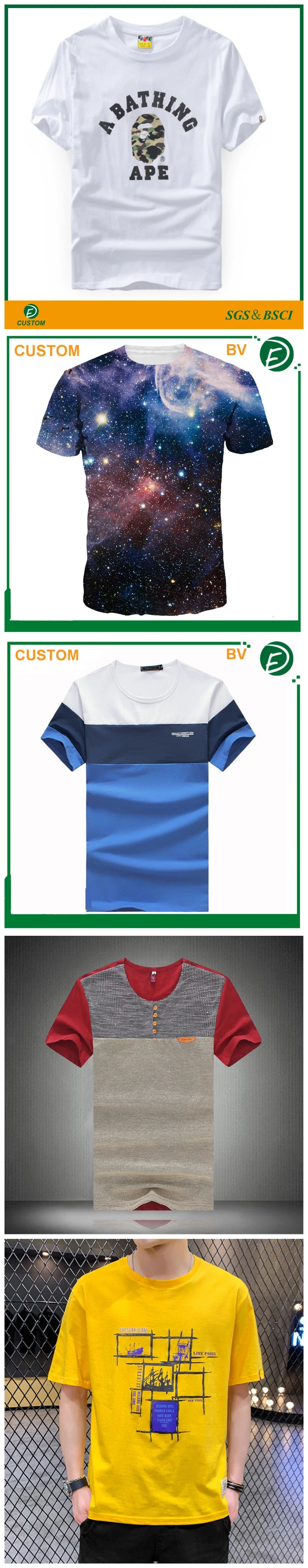 Custom/Customized Fashion Clothes Wholesale Plain/Blank/Printing/Printed Wholesale Apparel 100% Cotton/Bamboo/Polyester Men&prime; S Golf Tee Shirt