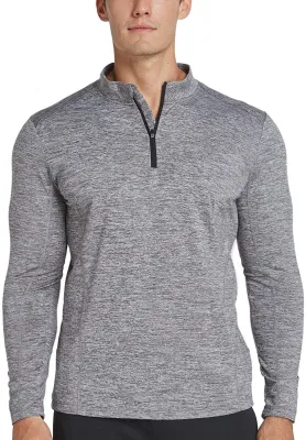 Wholesale Men′s 1/4 Zip Pullover Running Shirts Long Sleeved Tops Active Wear
