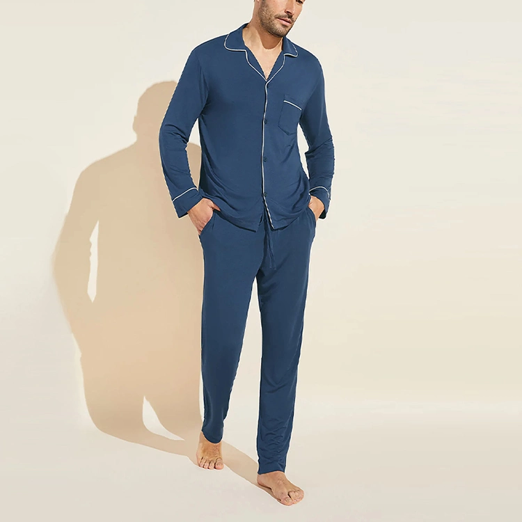 Sustainable Bamboo Mens Loungewear Organic Mens Custom Pyjamas Eco Friendly Men&prime;s Lounge Wear