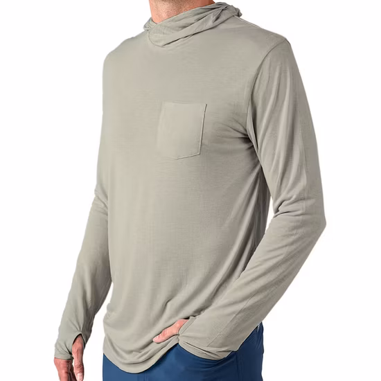 Hot Sale Performance Long Sleeve Fishing Shirt Hoodie Custom Hooded Bamboo Fishing Shirt with Thumb Hole