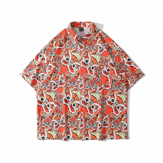 Organic Bamboo Shirts for Men Short Sleeve Print Men&prime; S Shirts Holiday Camisas Sustainable Men Wear Hawaiian Beach Shirt Resort Shirt Hawaiian Shirt