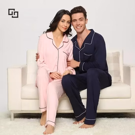 Organic Bamboo Henley Top and Sleep Pant Eco Friendly Women&prime;s Sleepwear Sustainable Jersey Pyjamas for Women