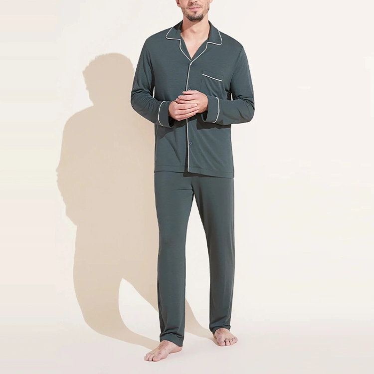 Sustainable Bamboo Mens Loungewear Organic Mens Custom Pyjamas Eco Friendly Men&prime;s Lounge Wear