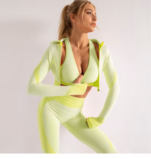 Brand New Seamless Sportswear Solid Color Suit High Waist Stretch Sexy Fitness Yoga Wear