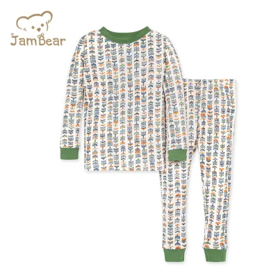 Jambear Organic Bamboo Boys Children Lounge Kids Pyjamas Toddler Infant Lounge Set Custom Kids Sleeping Set Kids Sleepwear